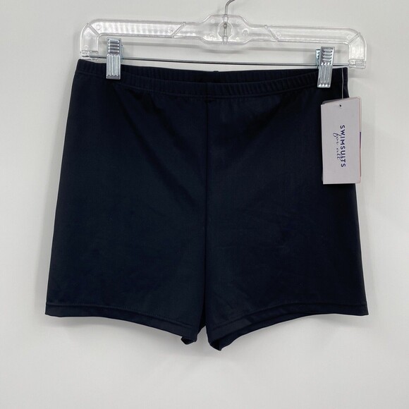 Swimsuits For All Stretch Chlorine Resistant Swim Bike Short Black Size 10 NWT - Picture 2 of 9